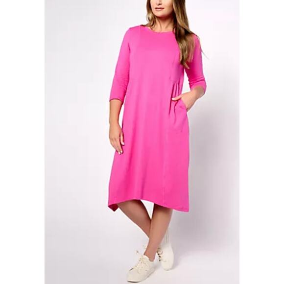 NEW LOGO by Lori Goldstein QVC Regular Jersey Scoop Neck Dress Rose Violet Sz M - Picture 1 of 8